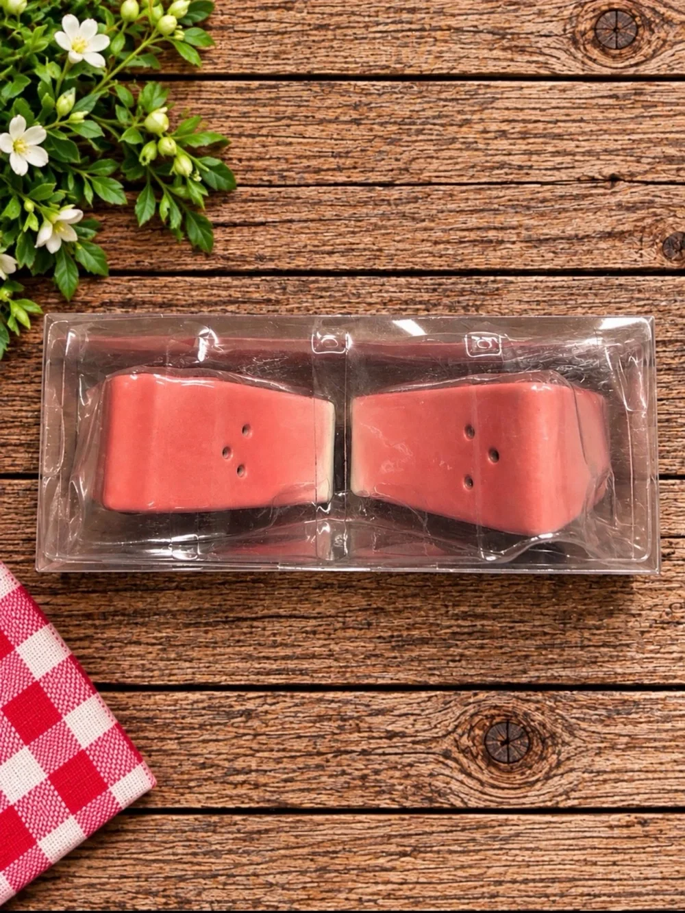 BKLYN Steel Co. 2-Piece Ceramic Watermelon Salt & Pepper Shaker Set NIB